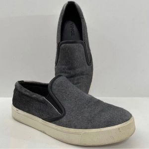 Vince Women's 8M Gray Calf Hair Leather Slip on Shoes Casual Comfort